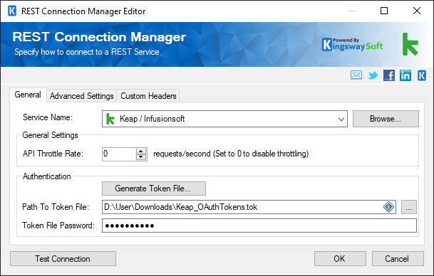 SSIS REST Infusionsoft Connection Manager